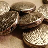 Diskos perler i metal, 20 mm. i diameter, 10 stk.